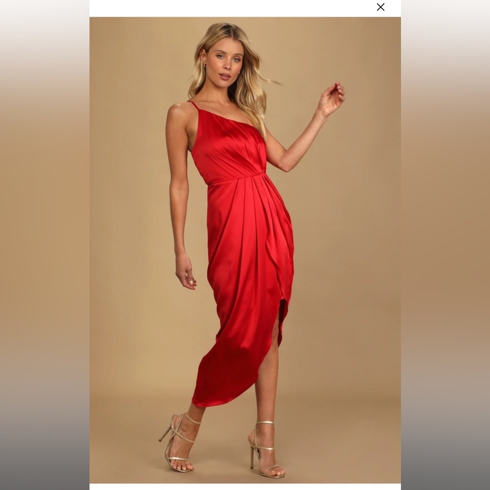 Lulus Red high-low dress